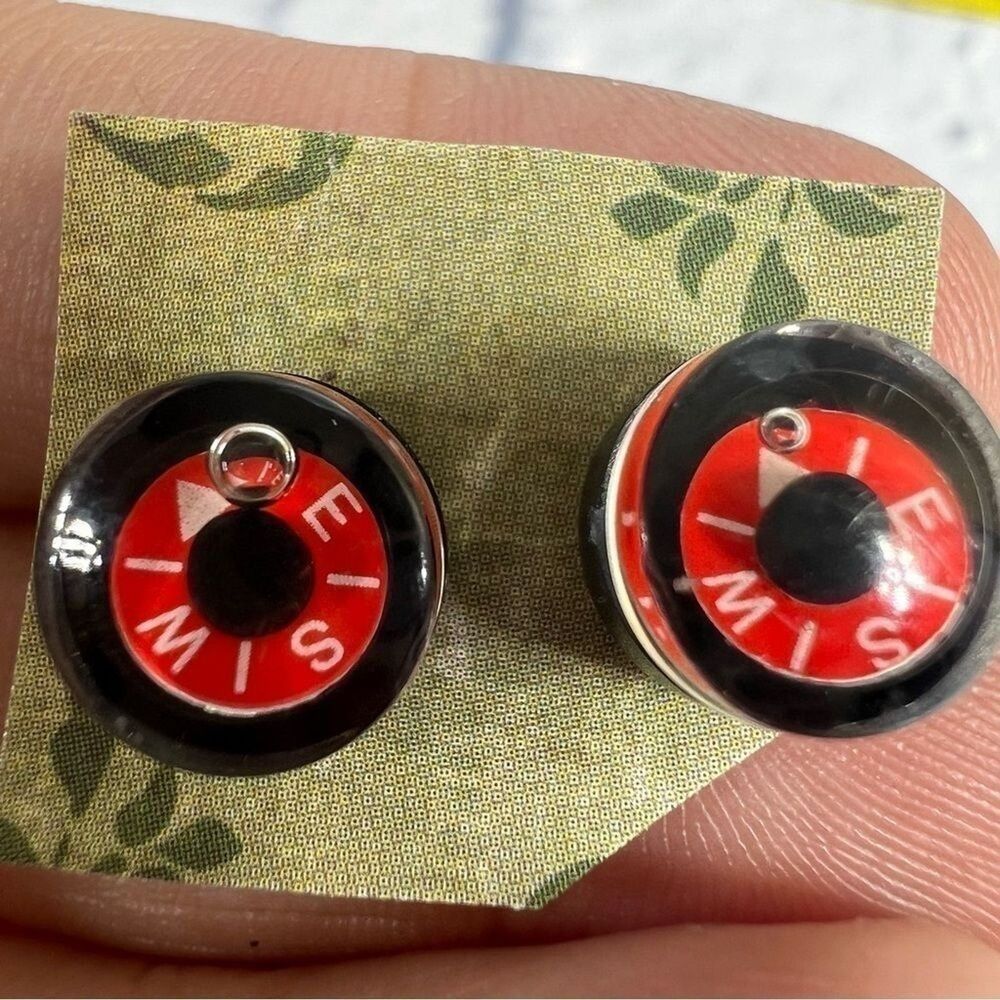 Compass earrings handmade